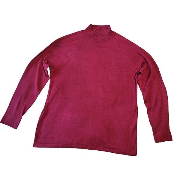 Kevo women light burgundy high collared 100% Silk lightweight sweater size small - Picture 2 of 14